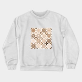 repeating pattern with boho style circles, brown color Crewneck Sweatshirt